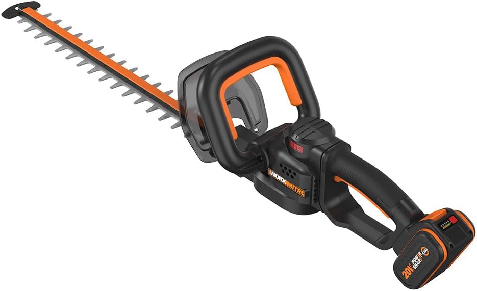 WORX WG263E.9 Nitro Tagliasiepi a batteria 20V, tagli uniformi con meno vibrazioni, potente motore brushless, lunghezza di taglio 54cm, passo dei denti 27mm, senza batteria e caricabatterie