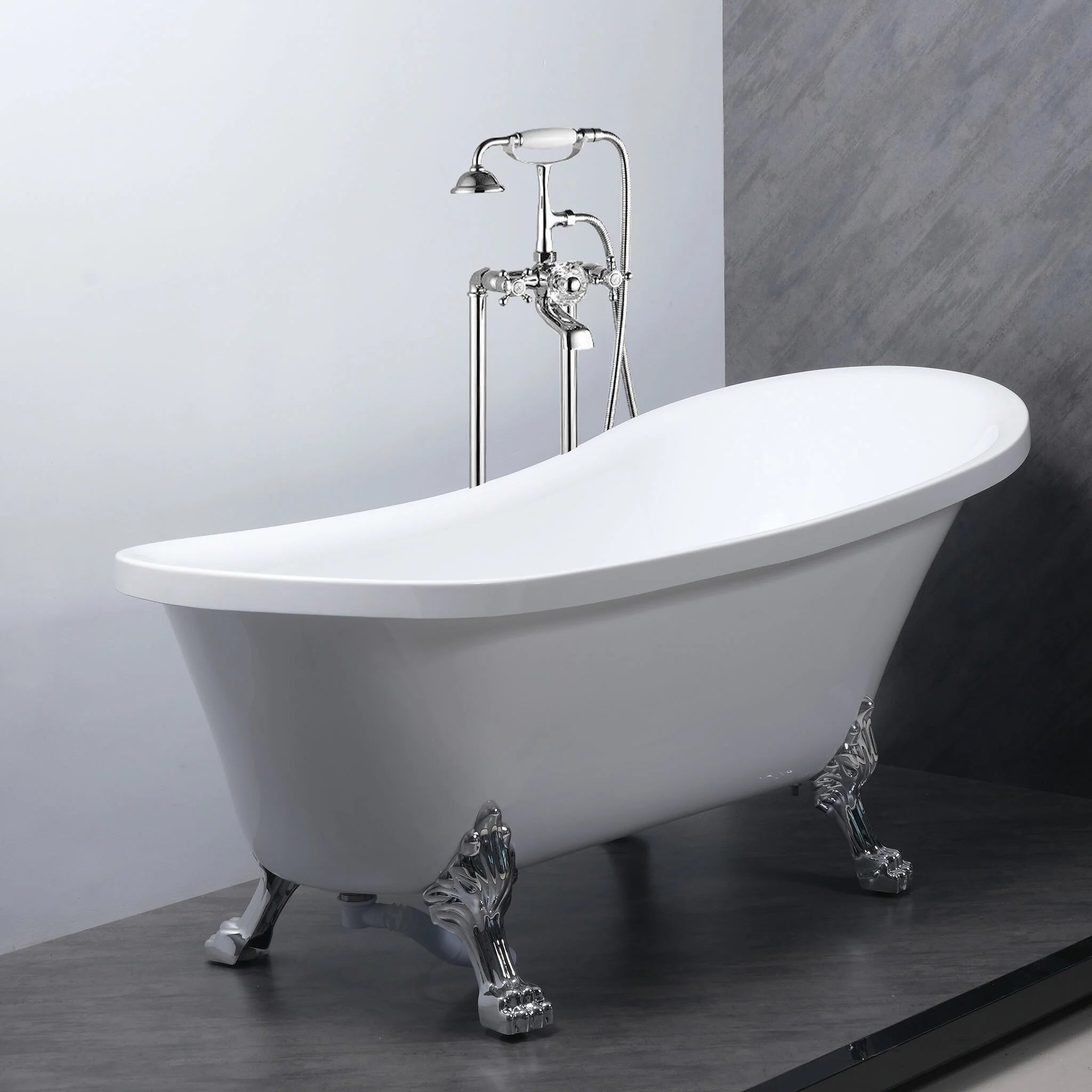 Lykke Vasca da bagno con piedini Nordic Deluxe 1700x750x730mm, Bianca