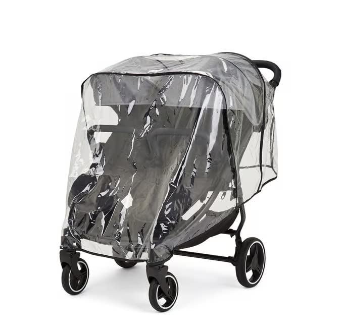 Ickle Bubba Venus Prime Passeggino Gemellare - Adatto dalla Nascita fino a 15 kg (circa 3 anni), Passeggino Gemellare Leggero Pieghevole con Coccole per Neonato, 2 Coprigambe e Parapioggia (Nero)