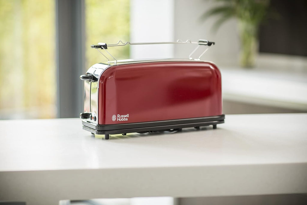 Russell Hobbs Set Colazione Colours+ Rosso: Macchina da caffè [Timer digitale, Doccetta per estrazione e aroma ottimali] 24031-56 + Bollitore [1,7l, 2400W] 20412-70 + Tostapane [per 2 fette] 26554-56