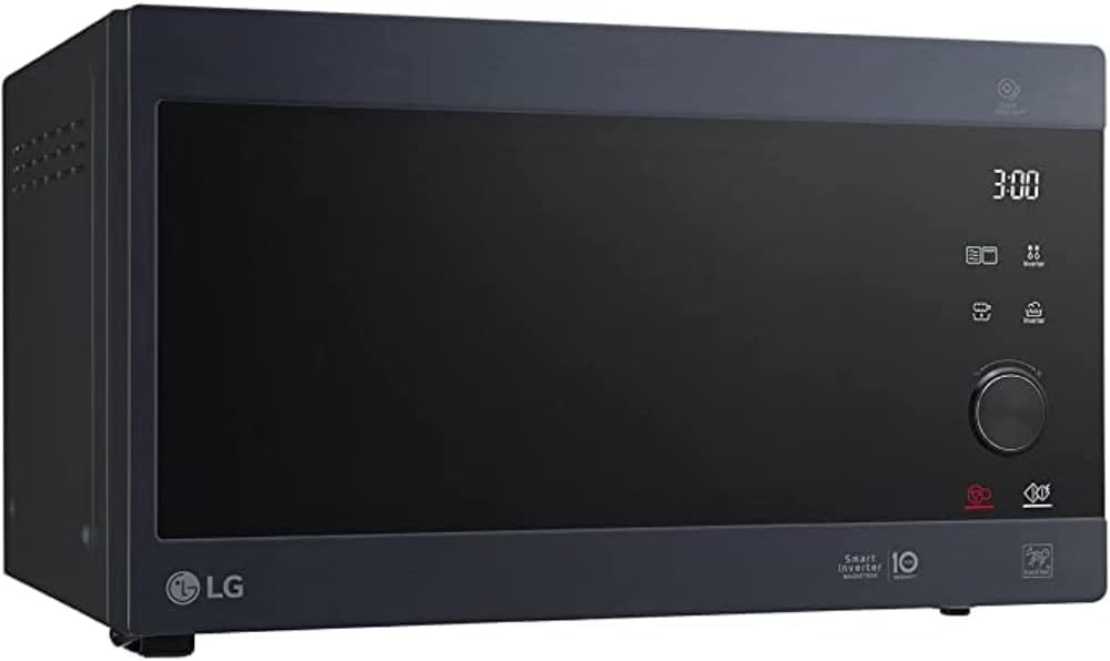 LG MS2595CIS Forno a microonde con tecnologia Smart Inverter, capacità 25 litri, 1000 W, programmi automatici, livelli di potenza regolabili e funzione EasyClean, argento
