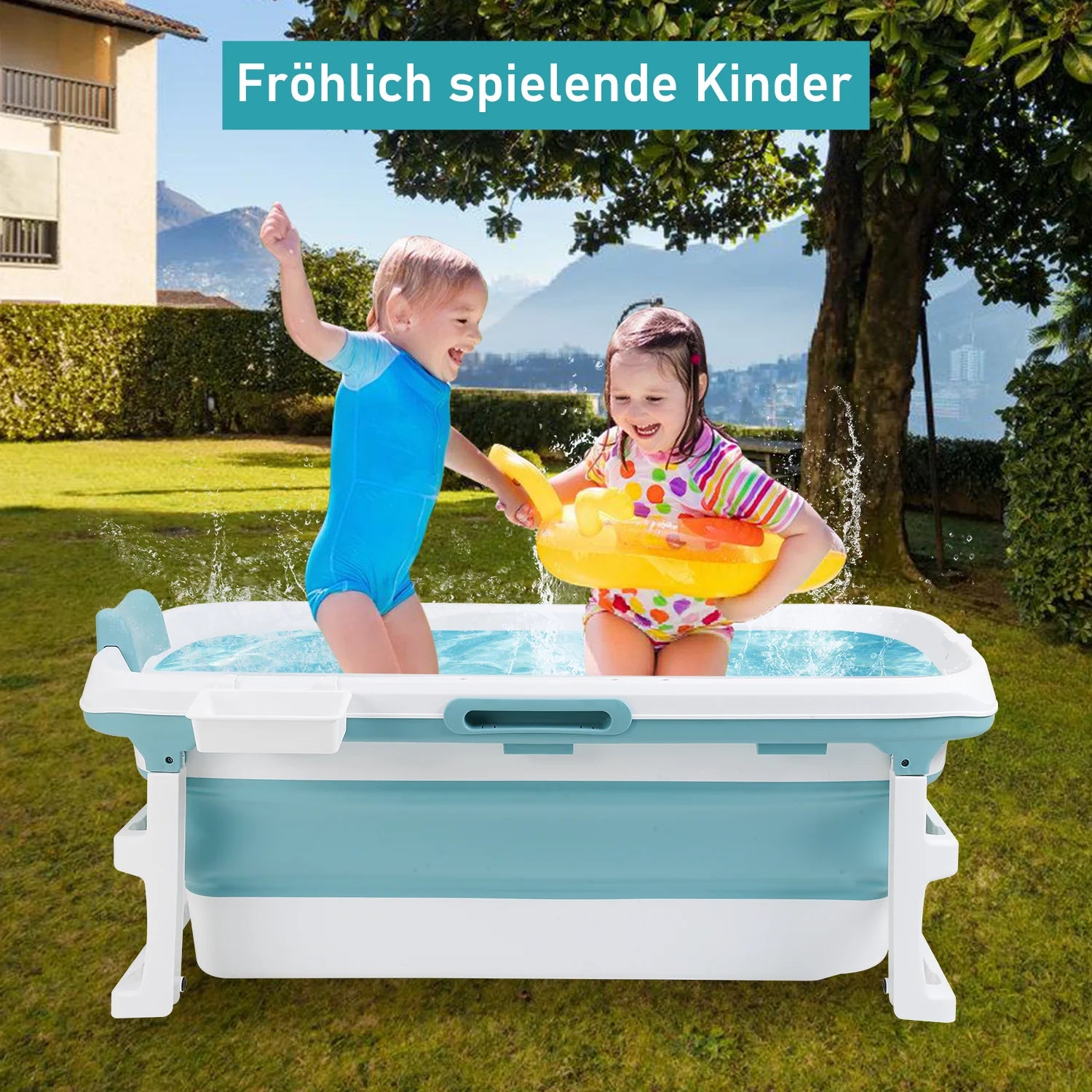Sonnewelt Vasca da Bagno Pieghevole con Coperchio