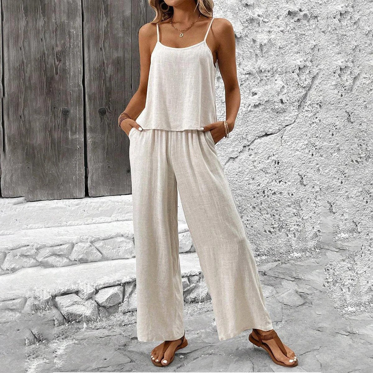 Zarina - Sexy einfarbiges zweiteiliges Set