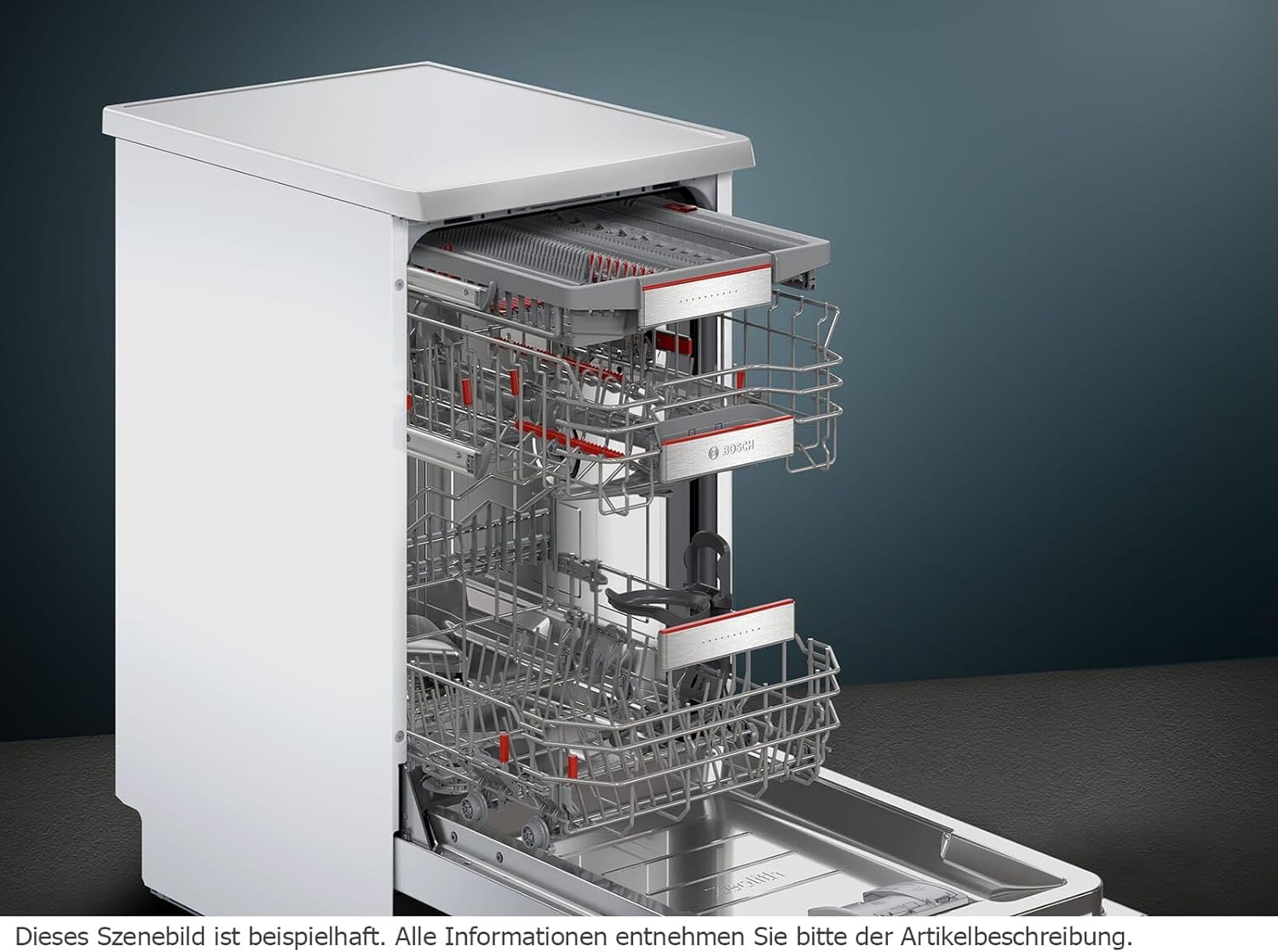 Bosch SPV2IKX10E Serie 2 Lavastoviglie smart a scomparsa totale, larghezza 45 cm, Cestello posate, Extra Asciugatura con la pressione di un pulsante, InfoLight punto luce rosso sul pavimento, AquaStop protezione dai danni causati dall'acqua, Bianco