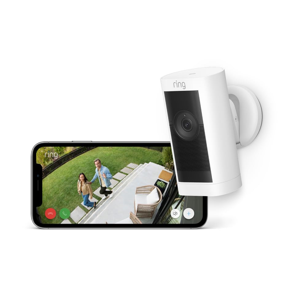 Ring Außenkamera Pro Solar (Stick Up Cam Pro) | Telecamera di sicurezza per esterni ad alimentazione solare con video HDR a 1080p, Wi-Fi, rilevamento del movimento 3D, compatibile con Alexa | 2 telecamere di sicurezza