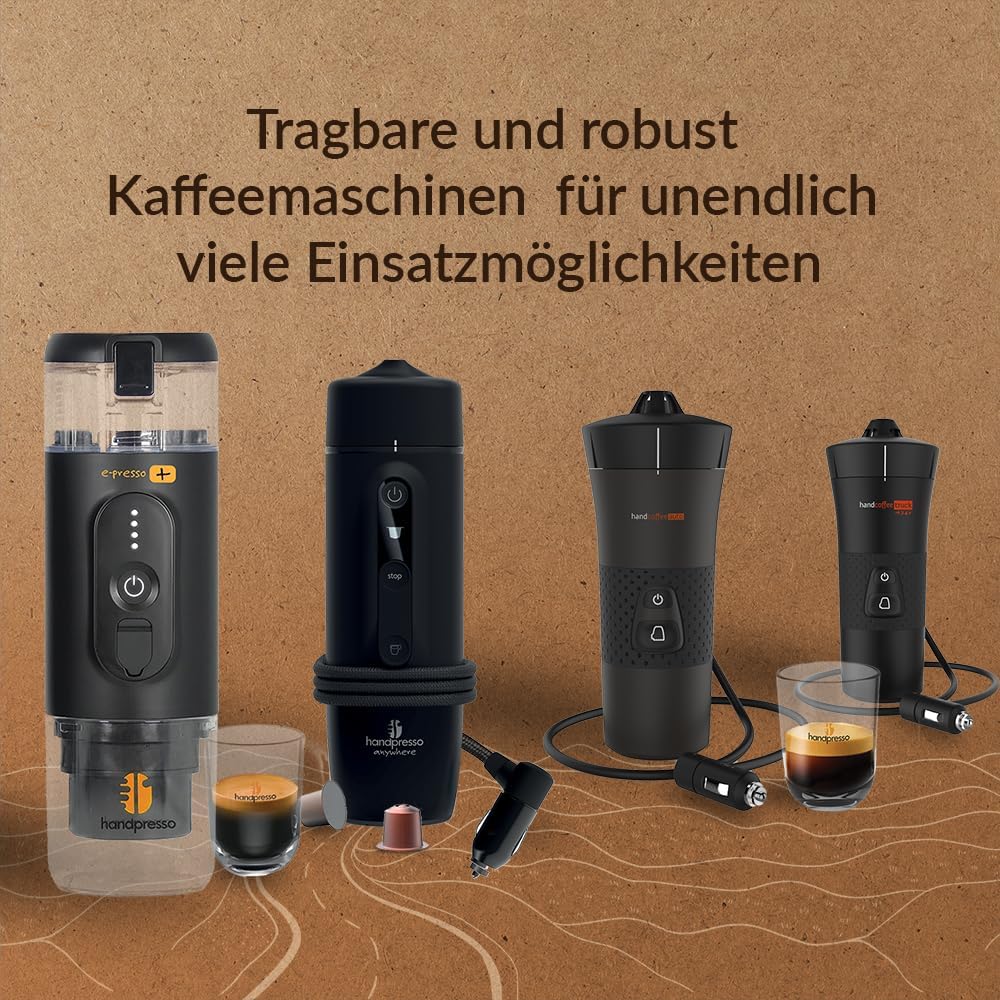 Handpresso Lkw Kaffeemaschine 24V Handcoffee Truck Set 21012 - Pack 24V Kaffeemaschine Lkv mit Tasse une Tasche | Senseo Pads-Kaffeemaschine für Lkw 24 volt | 24V Reise Kaffeemaschine pads für Lkw