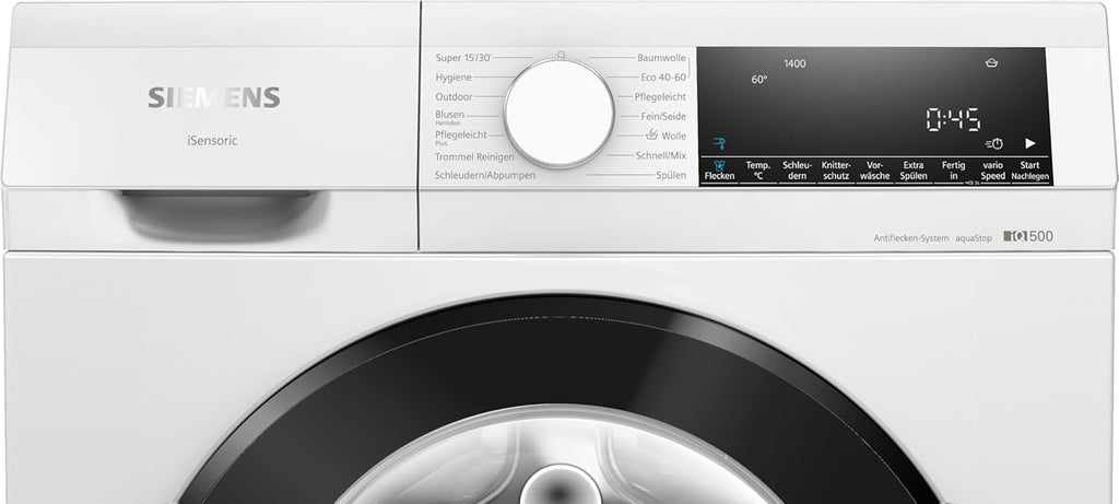 Siemens WG54G106EM iQ500, Waschmaschine 10kg, 1400 U/min, Antiflecken-System, varioSpeed für schneller saubere Wsche, Nachlegefunktion, wscheschonend, LED-Display, aquaStop, Amazon Exclusive Edition