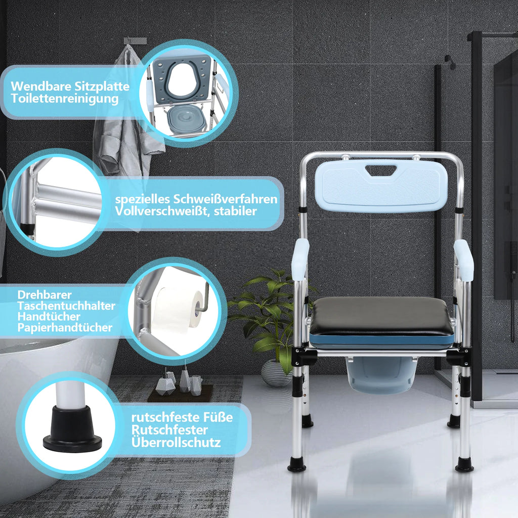 Sonnewelt Sedia comoda regolabile in altezza con sedia WC inclusa