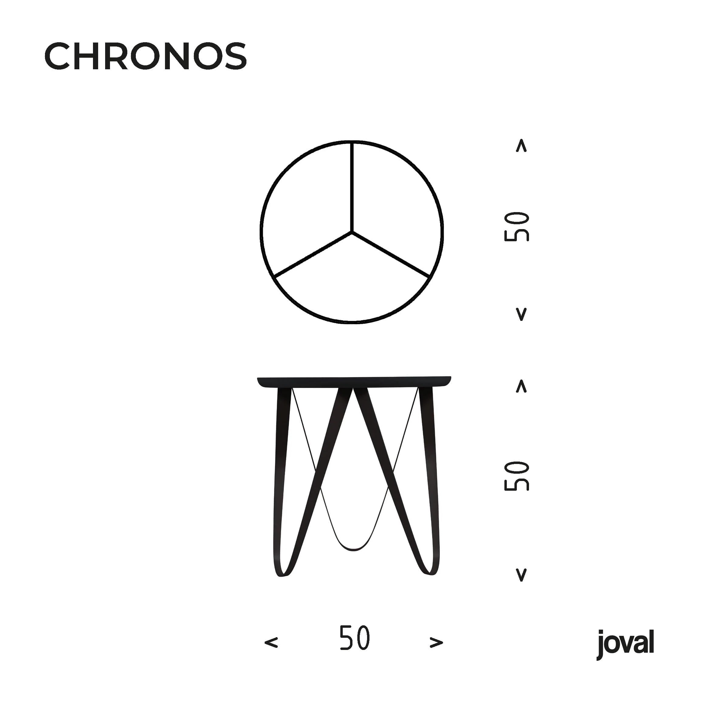 Tavolino CHRONOS Nero Intenso Acciaio Inox