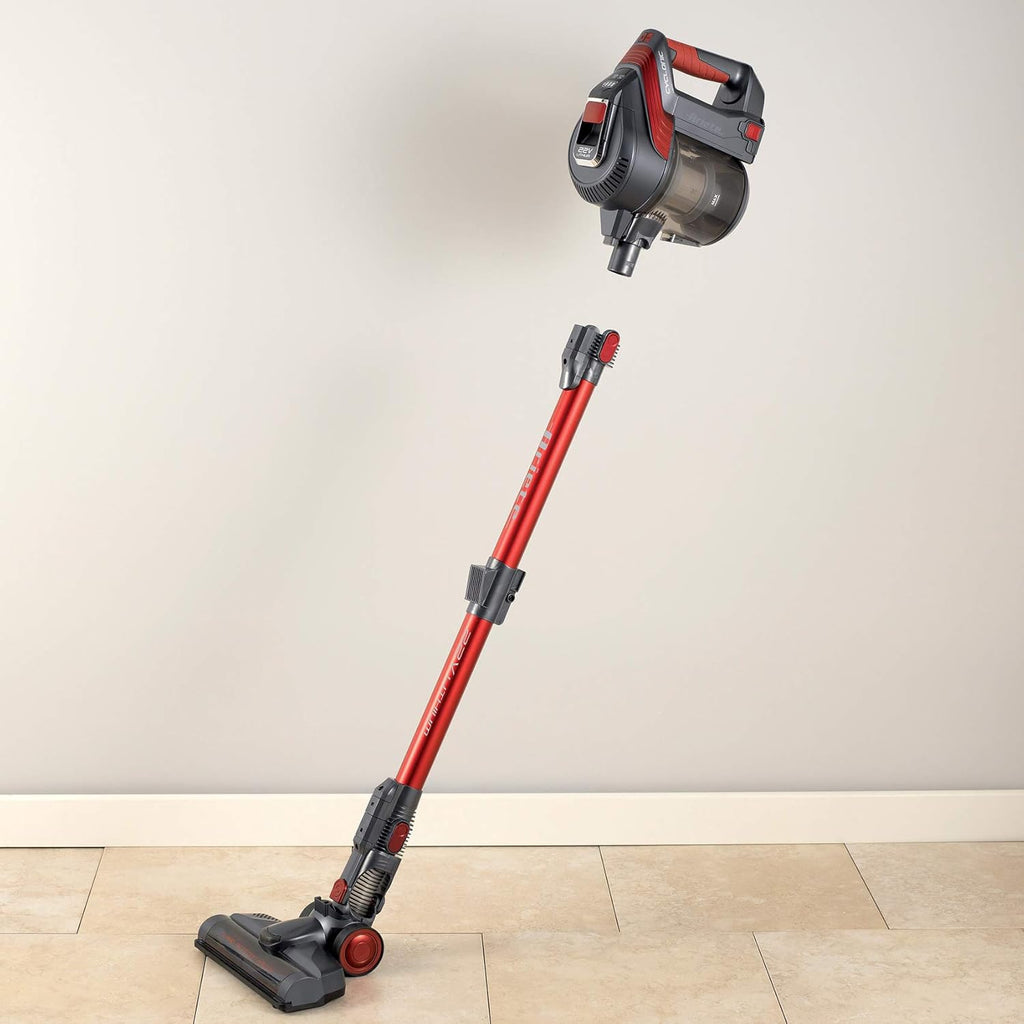 Ariete, 2761 Handy Force, scopa elettrica con filo 2 in 1, aspirapolvere e aspirabriciole, filtro HEPA, tecnologia ciclonica, senza sacco, spazzola tradizionale, tubo telescopico, rosso/nero