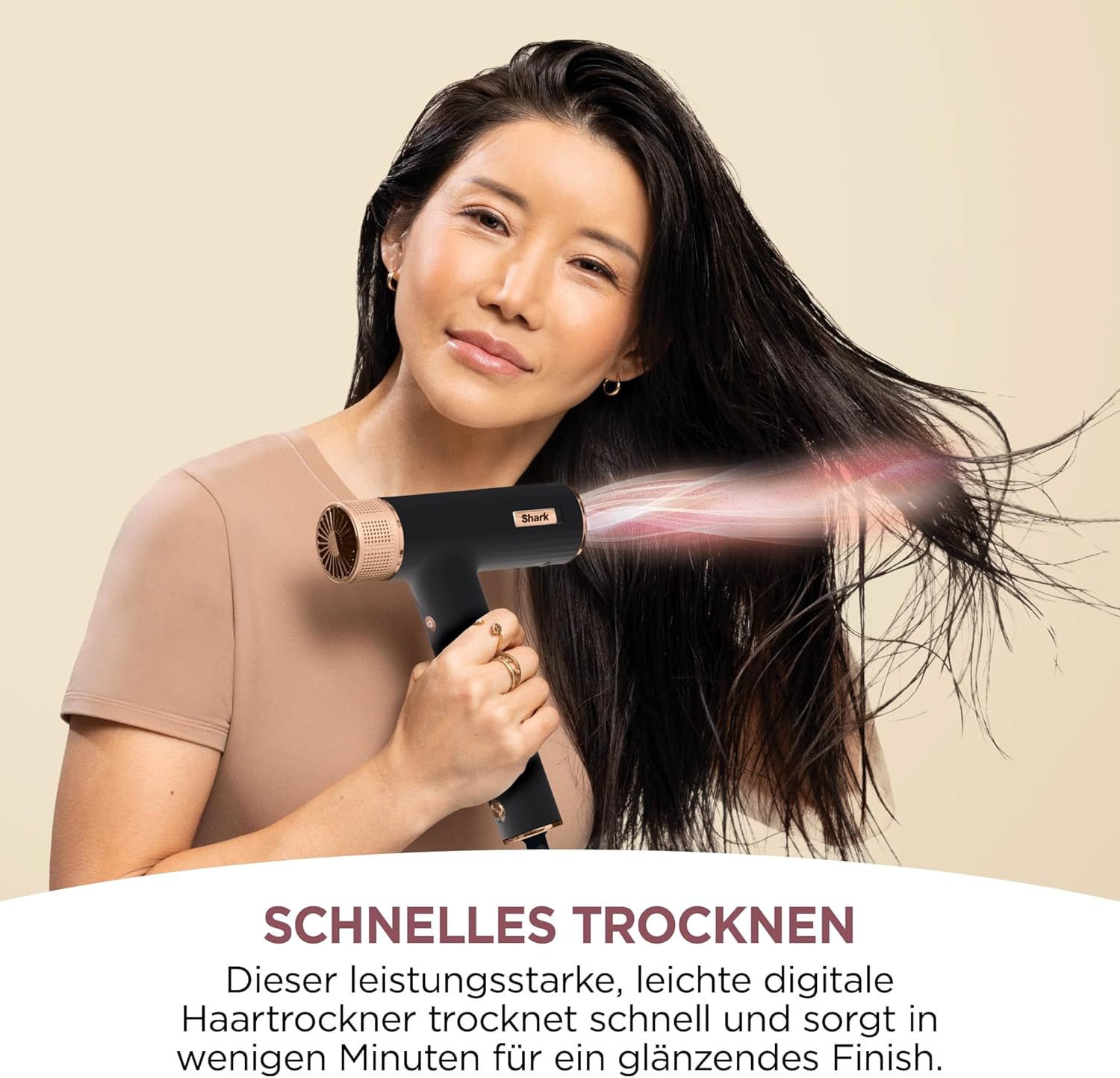 Shark SpeedStyle Haartrockner & RapidGloss Finisher mit Aufbewahrungstasche, 5 Styler, Für Alle Haartypen, Schnelltrocknend, Glättet Fliegende Haare, Keine Hitzeschäden, Ionisch, Seide, HD352EU