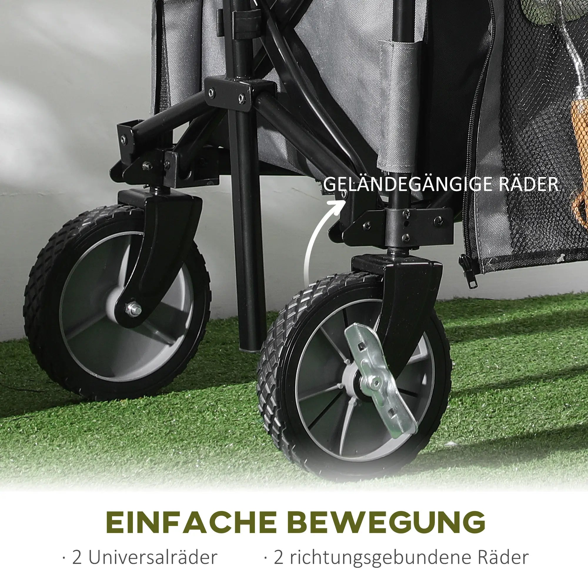 Outsunny Carrello pieghevole ad altezza regolabile per il trasporto