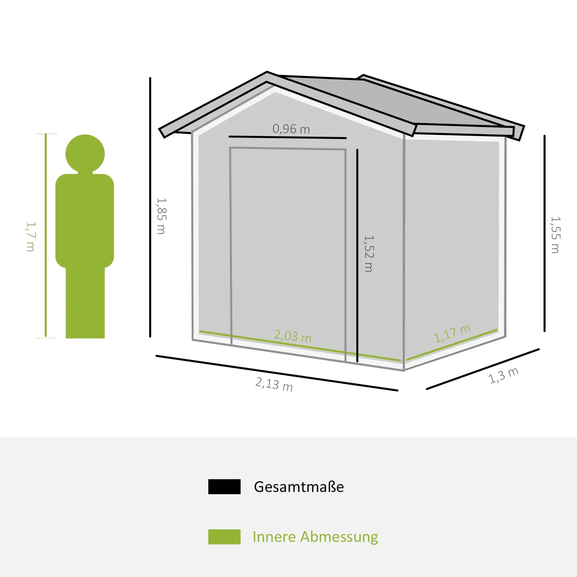 Outsunny Casetta Attrezzi con Porte Scorrevoli e Ventilazione