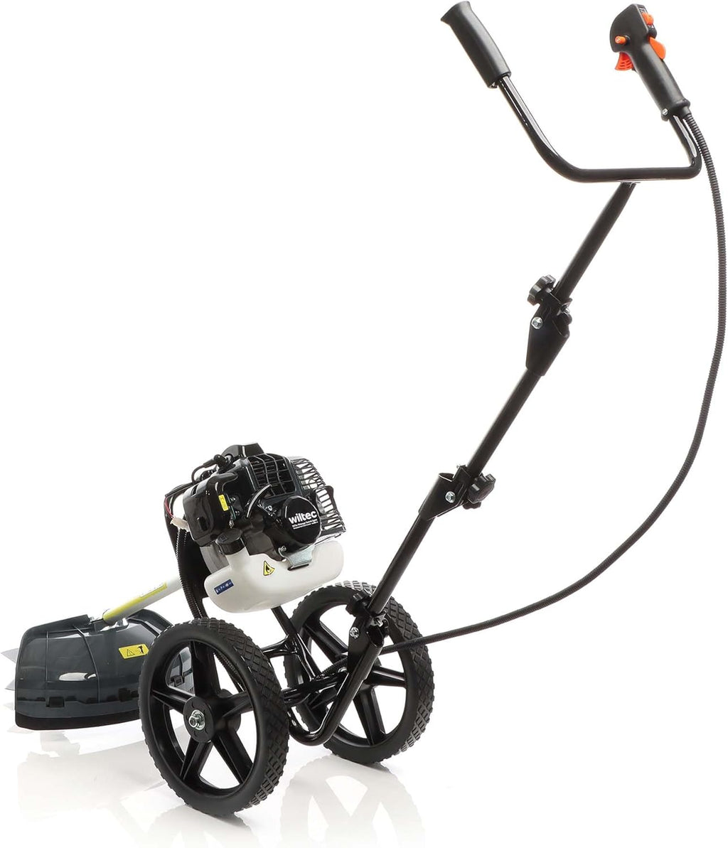 Wiltec 2in1 Benzin Rasentrimmer 1,76PS 1,3kW, Rasenschneider mit Motorsense und Freischneider, Rasenkantenschneider mit 225 mm Schnittlänge