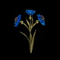 Fiordaliso blu - Spilla grande