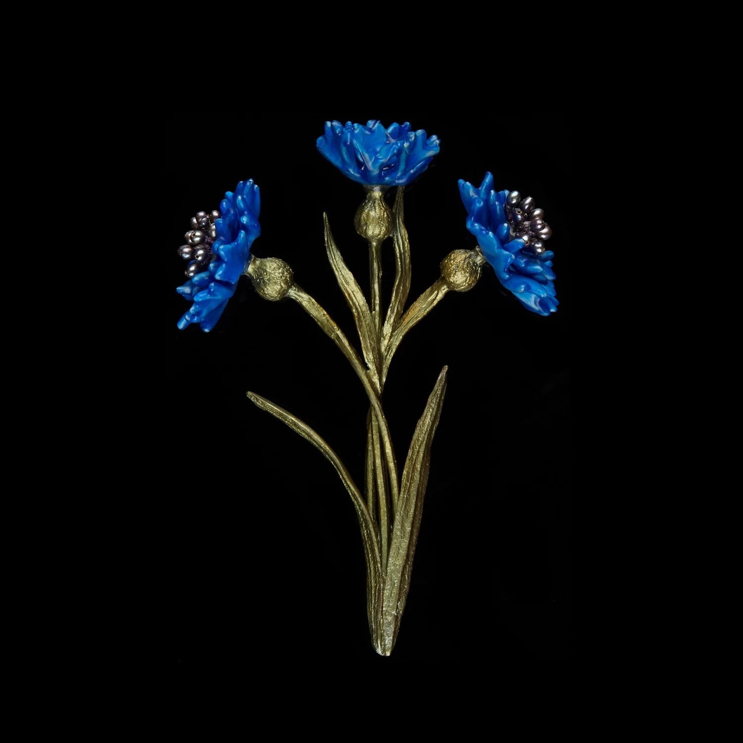 Fiordaliso blu - Spilla grande