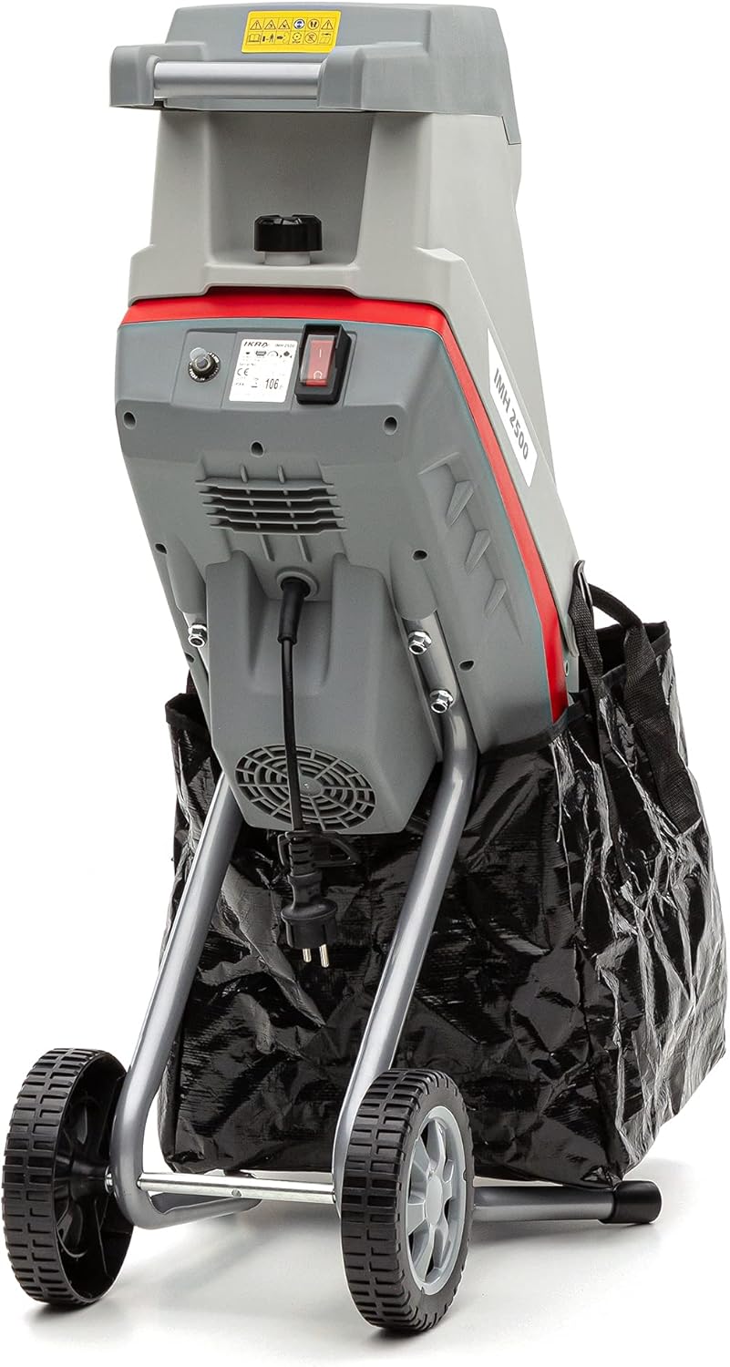 IKRA Elektro Gartenhäcksler Messerhäcksler IMH 2500, inkl. Schutzbrille, Fangsack, inkl. 2X Ersatz-Wendemesser