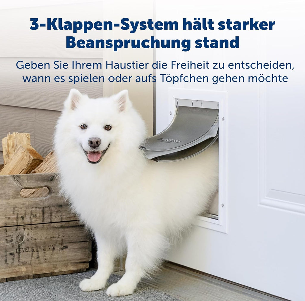 PetSafe Aluminium-Haustiertür für extremes Wetter , Energieeffiziente Katzen- und Hundeklappe, Für Haustiere bis 18 kg, Gre M