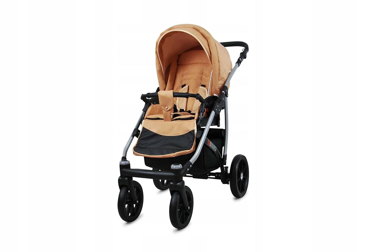 BabyLux® Bambimo Kinderwagen Set 3 in 1 - Qbaro - incl. Babywanne, Buggy Sportsitz, Auto-Babyschale - Autositz - Kinderwagenset - Kombikinderwagen mit Wickeltasche, Regenschutz usw.