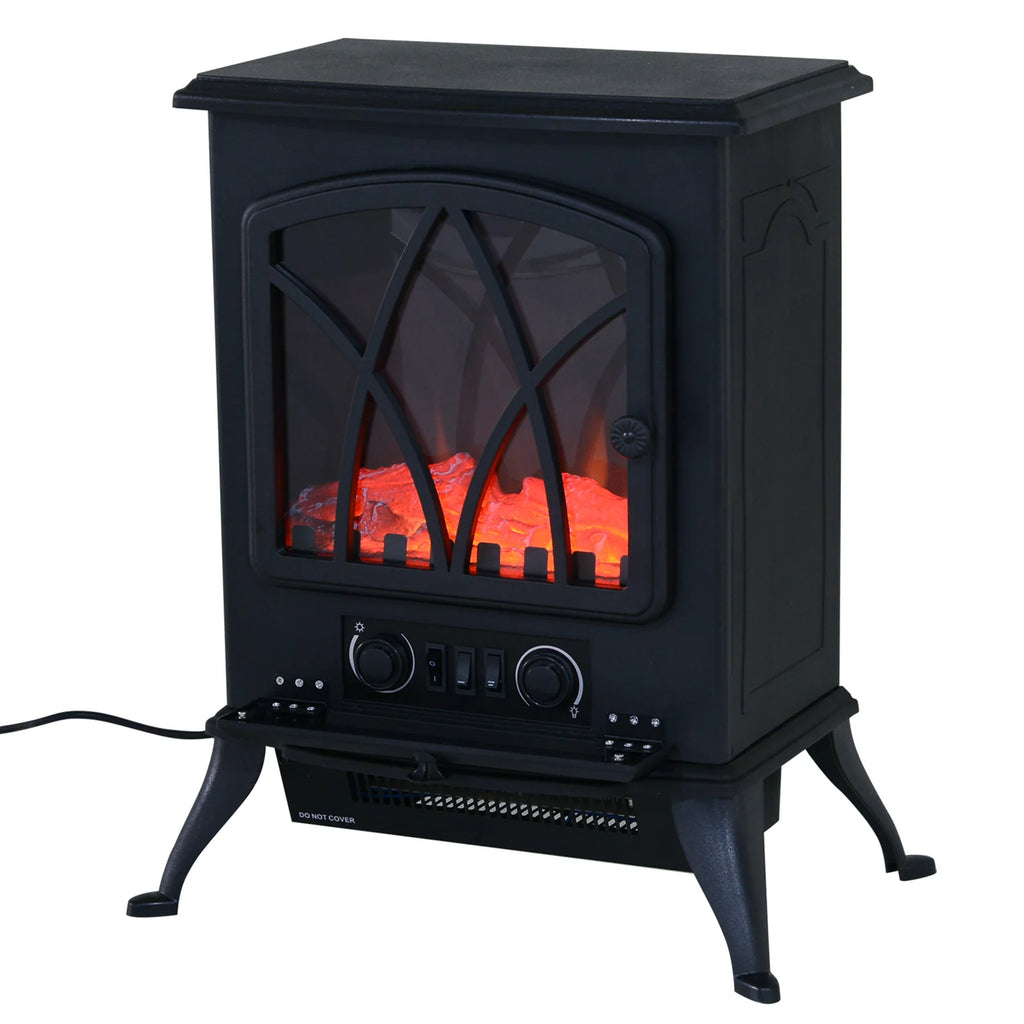 HOMCOM Camino elettrico Stufa rustica Effetto fiamma