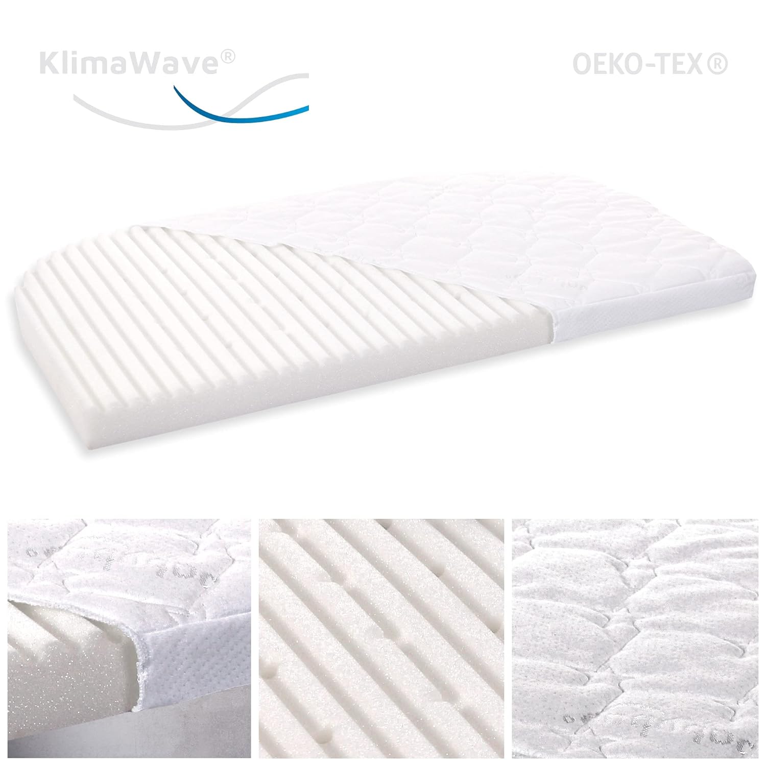 babybay Original Lettino da affiancare in massello di faggio / compatto e trasformabile / Lettino per bambini regolabile in altezza senza livelli preimpostati ed ecologico / Lettino evolutivo (laccato bianco) / inclusa Matratze