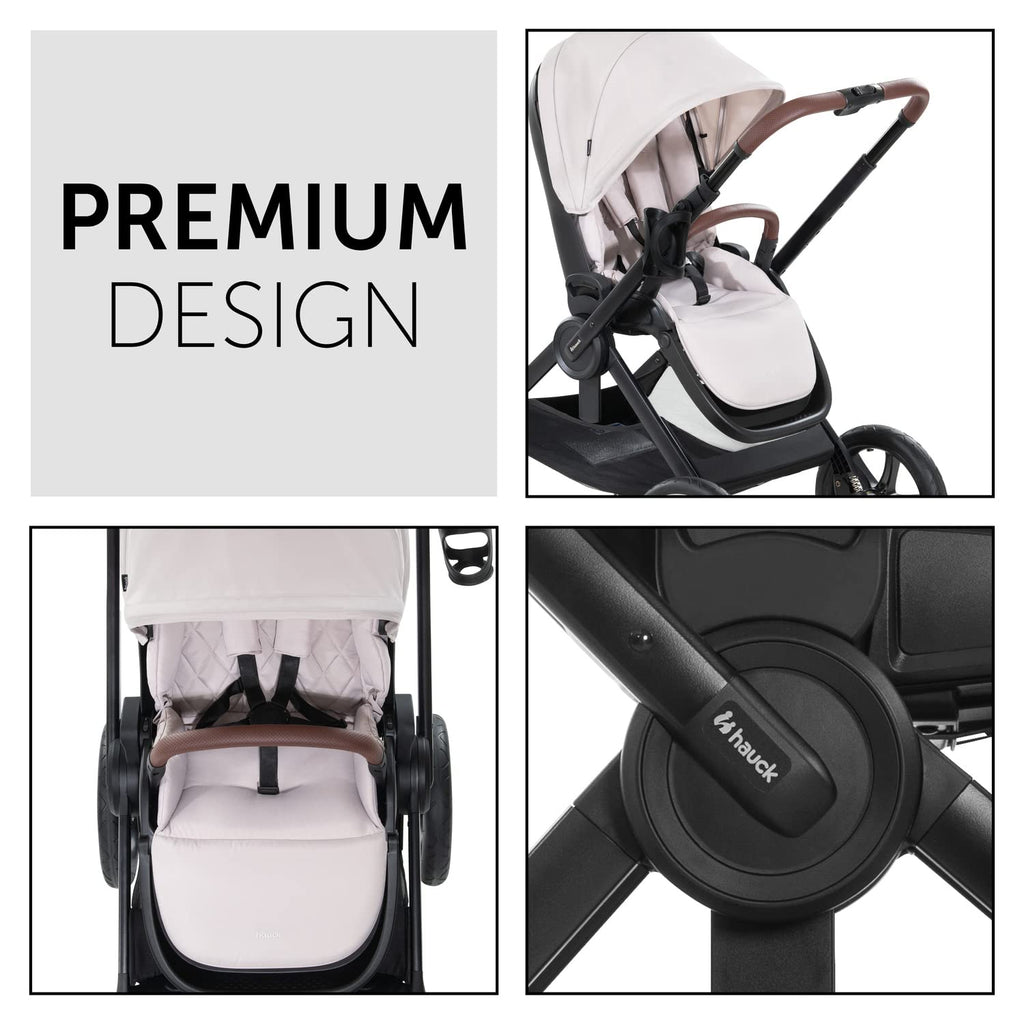 hauck Kinderwagen mit Beindecke Walk N Care ab Geburt bis 22 kg mit Liegefunktion, Becherhalter, Sitz Wendbar & Höhenverstellbar, Gummireifen, Teleskopgriff, UPF 50+, Zusammenklappbar (Dark Navy Blue9