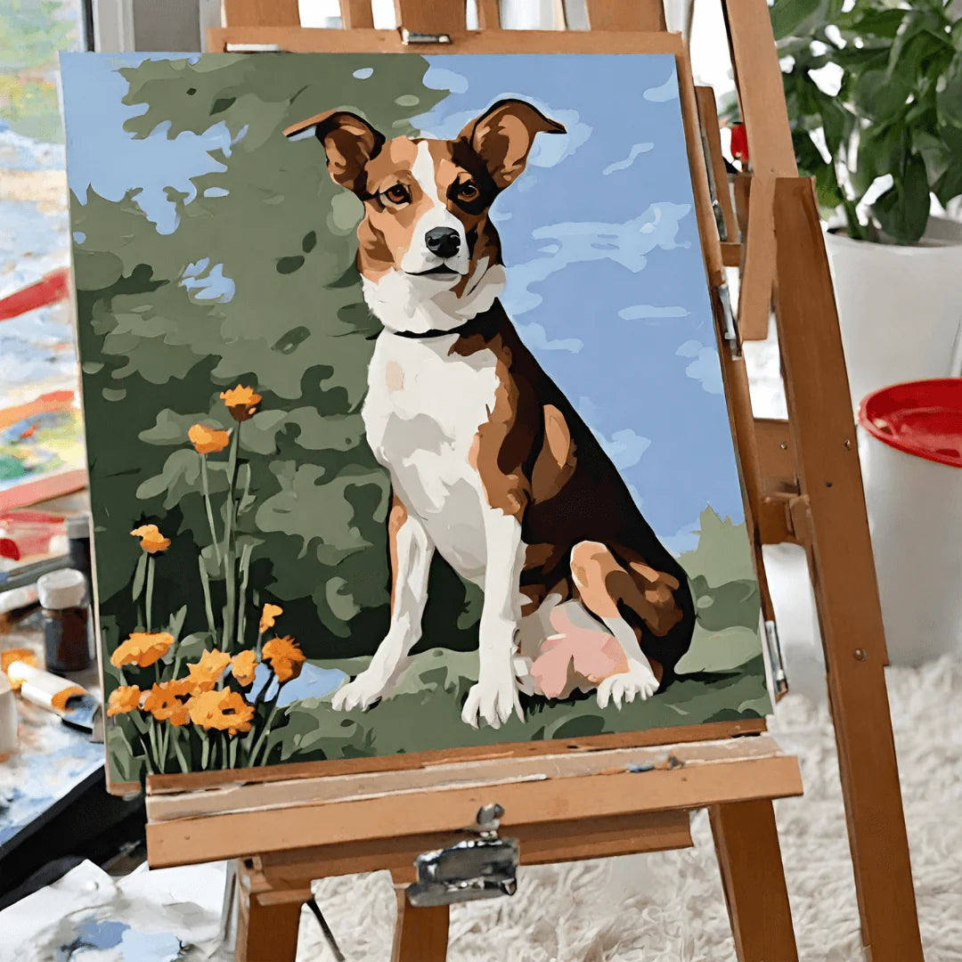 Dipingi con i numeri - Crea il tuo ritratto di cane (cornice inclusa)