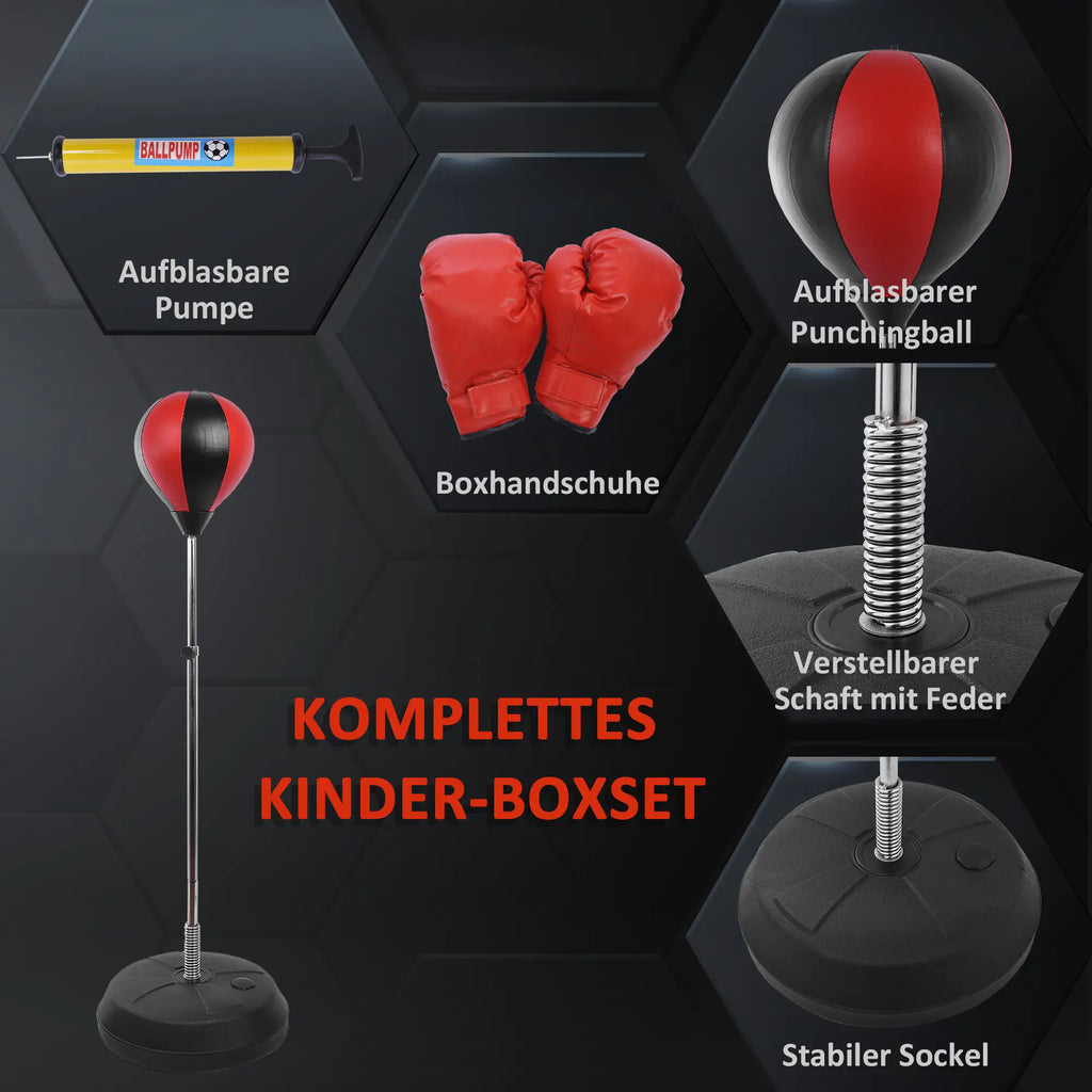 Set Punchingball HOMCOM regolabile in altezza incl. guantoni pompa