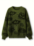 Stasha - Rundhals-Pullover mit Augen-Muster