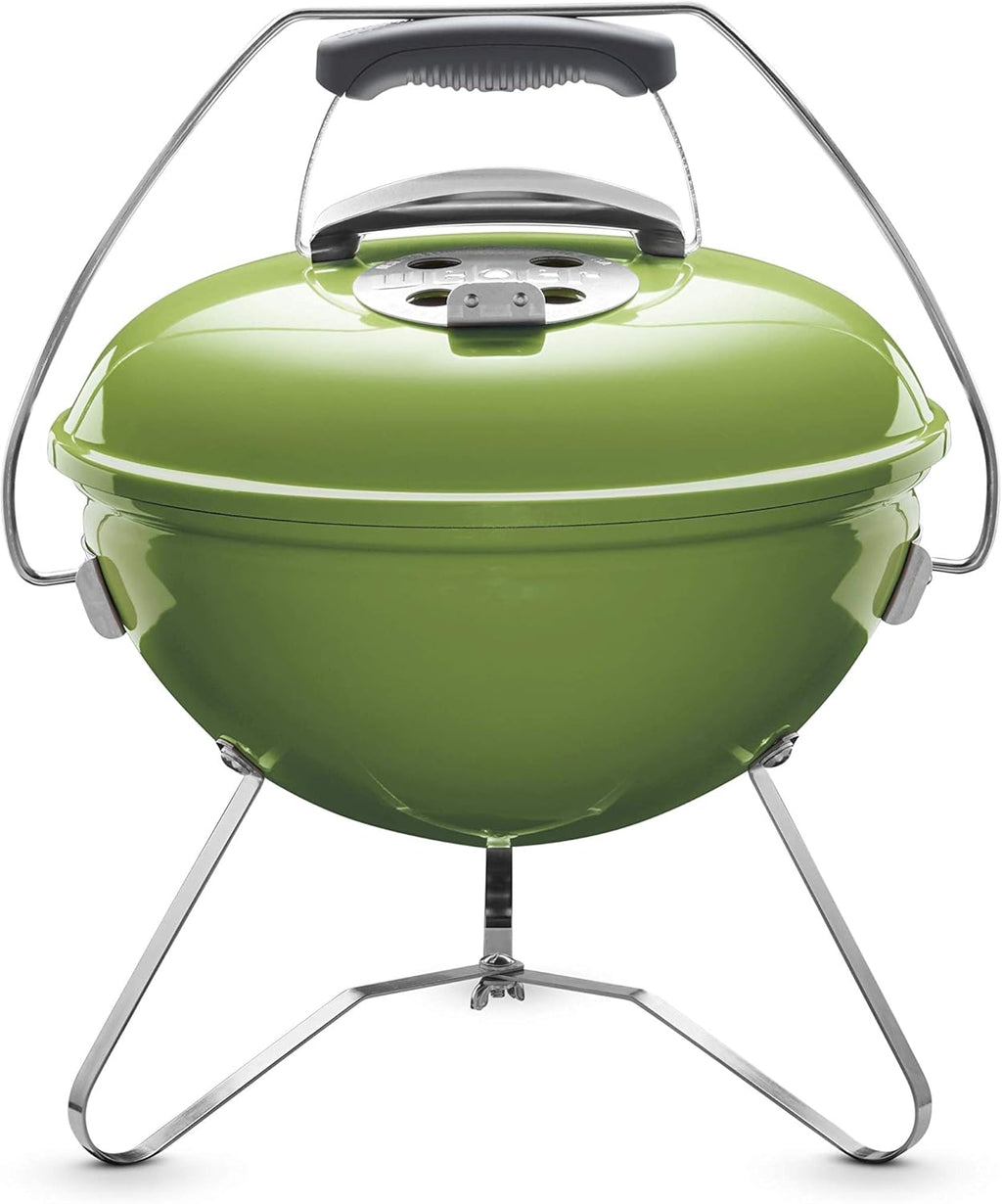 Weber Smokey Joe Premium Holzkohlegrill, Ø 37cm Grillfläche, portabeler BBQ Grill mit praktischem Tragebügel, porzellanemaillierten Deckel & Kessel - Smoke Gray (1126704)