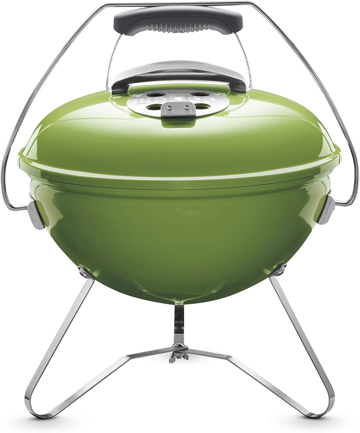Weber Smokey Joe Premium Holzkohlegrill, Ø 37cm Grillfläche, portabeler BBQ Grill mit praktischem Tragebügel, porzellanemaillierten Deckel & Kessel - Smoke Gray (1126704)
