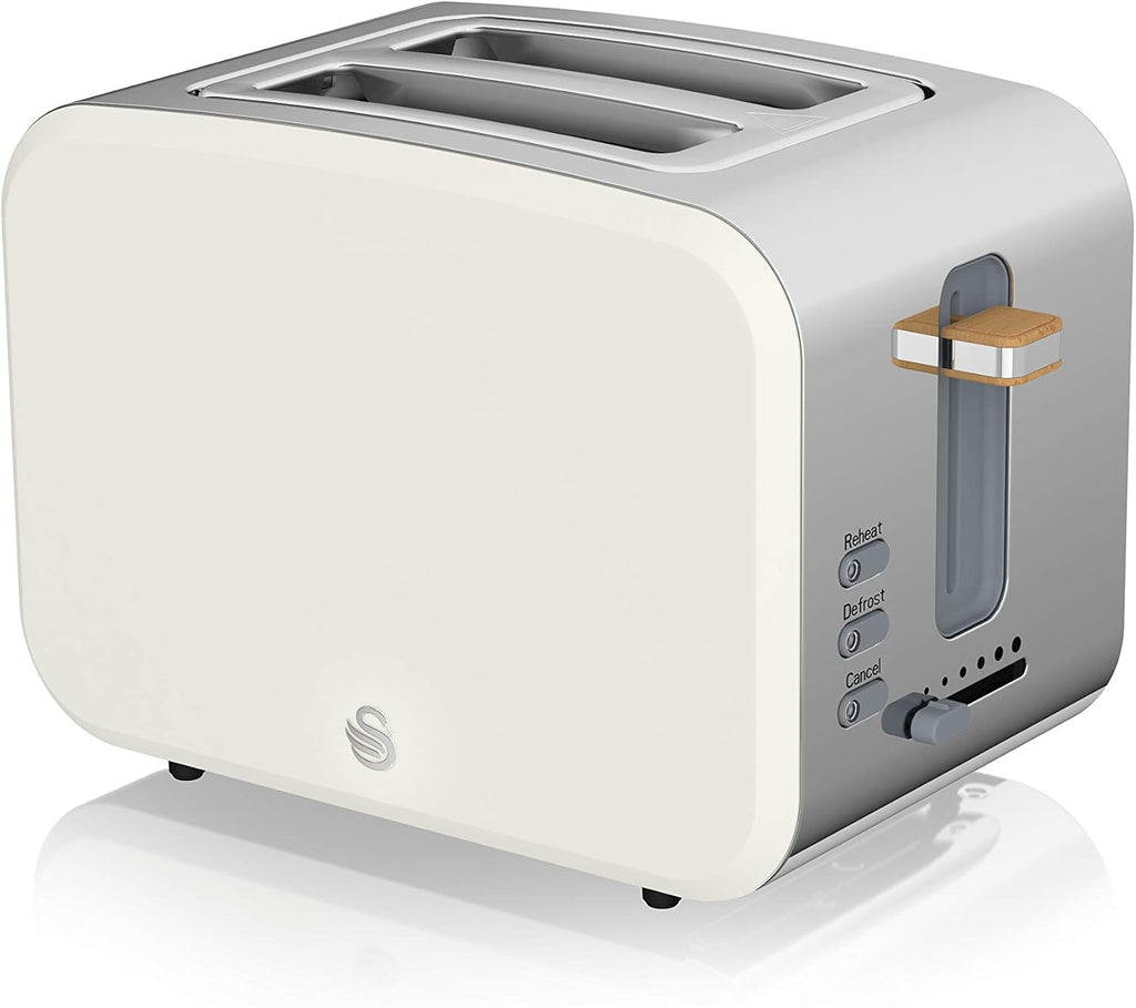 Forno a microonde digitale Swan Nordic da 20 L, 6 livelli di potenza, 800 W, timer da 30 minuti, facile da pulire, modalità scongelamento, design moderno, maniglia effetto legno, bianco opaco