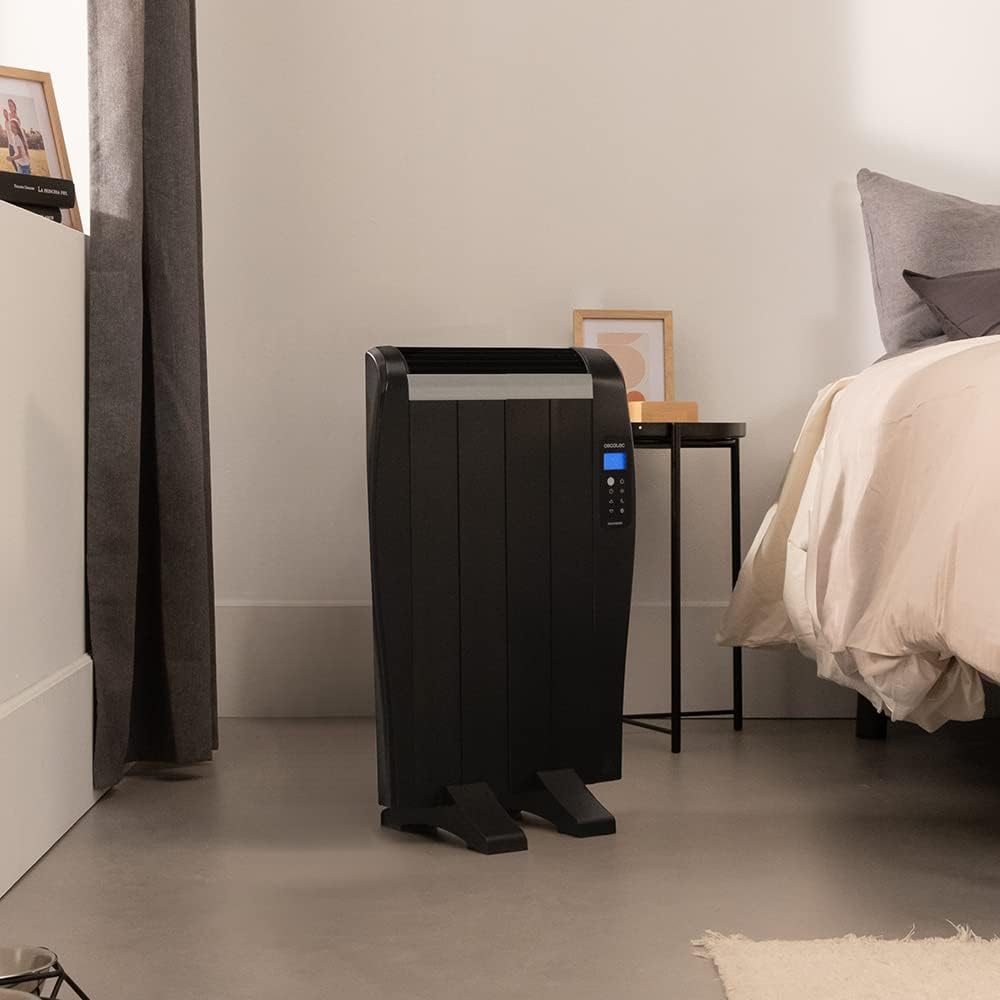 Cecotec Flachheizkrper mit Fernbedienung ReadyWarm 2500 Thermal. 1800 W, 12 Elemente aus Aluminium, LCD-Bildschirm, 3 Heizungsmodi, Timer, Slim Design, berhitzungsschutz Overprotect System