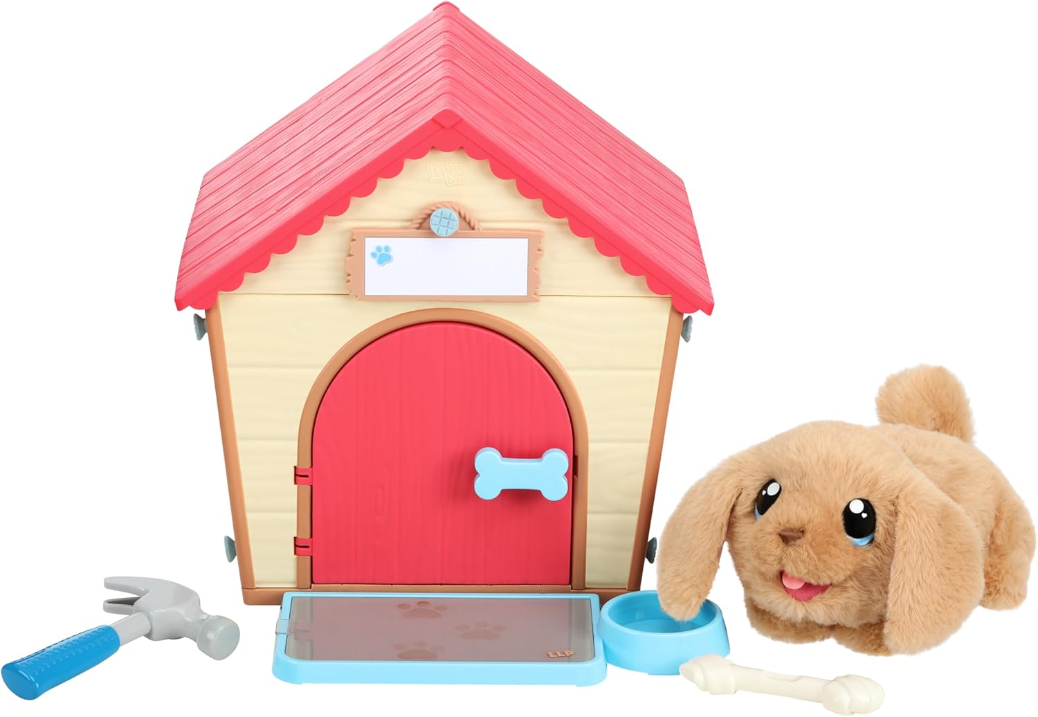 Little Live Pets – My Puppy's Home: interaktiver Hund mit DIY-Hundehütte zum Selbstaufbauen und spannendem berraschungsmoment. ber 25 verschiedene Gerusche und Reaktionen, Spielmuster wiederholbar