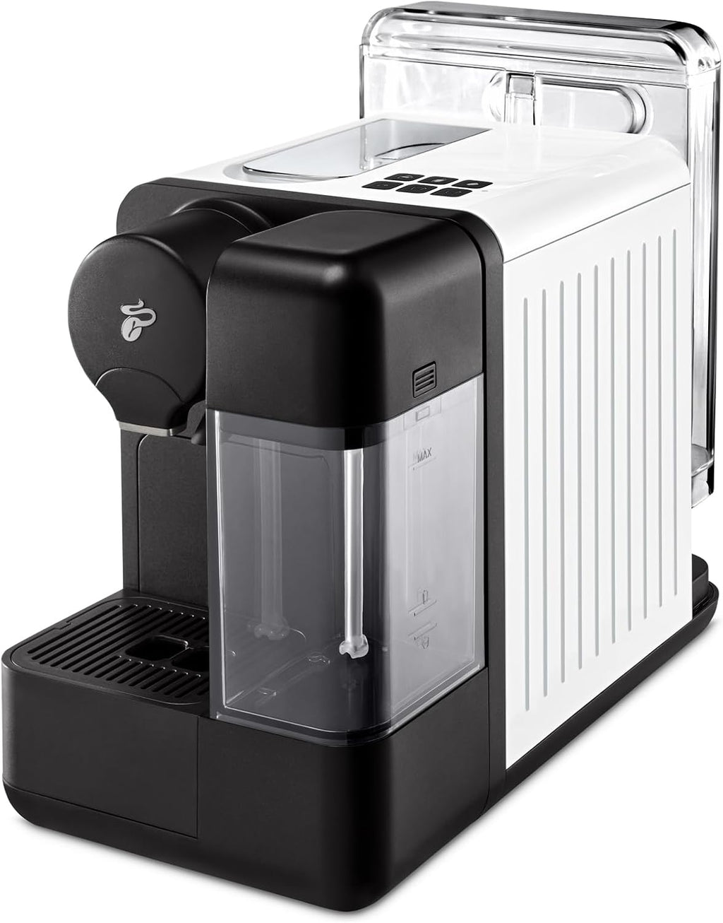 Tchibo Cafissimo „milk“ Kaffeemaschine Kapselmaschine inkl. 30 Kapseln für Caffè Crema, Espresso, Kaffee und Milchspezialitäten, Schwarz