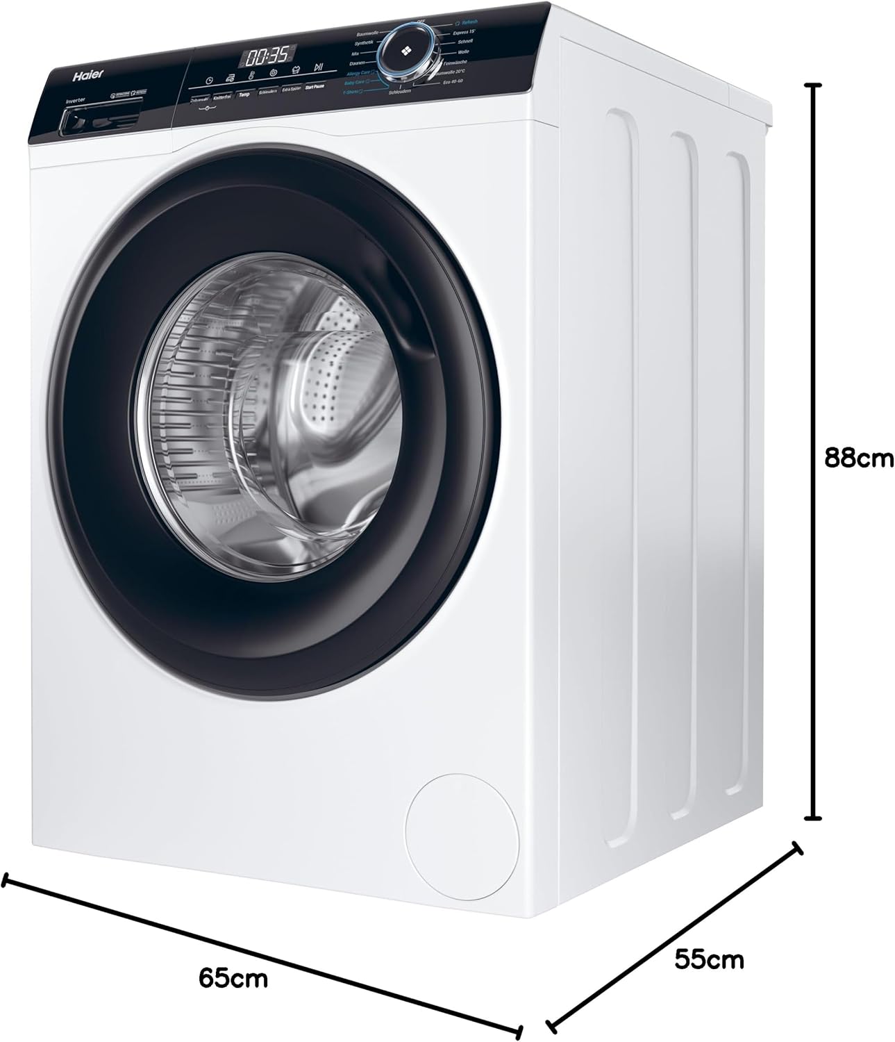 Haier I-PRO SERIE 7 HW80-B14979 Waschmaschine / 8 kg / A - beste Effizienz / Direct Motion Motor - absolut leise / XL-Trommel / Refresh-Dampfprogramm / Vollwasserschutz / ABT