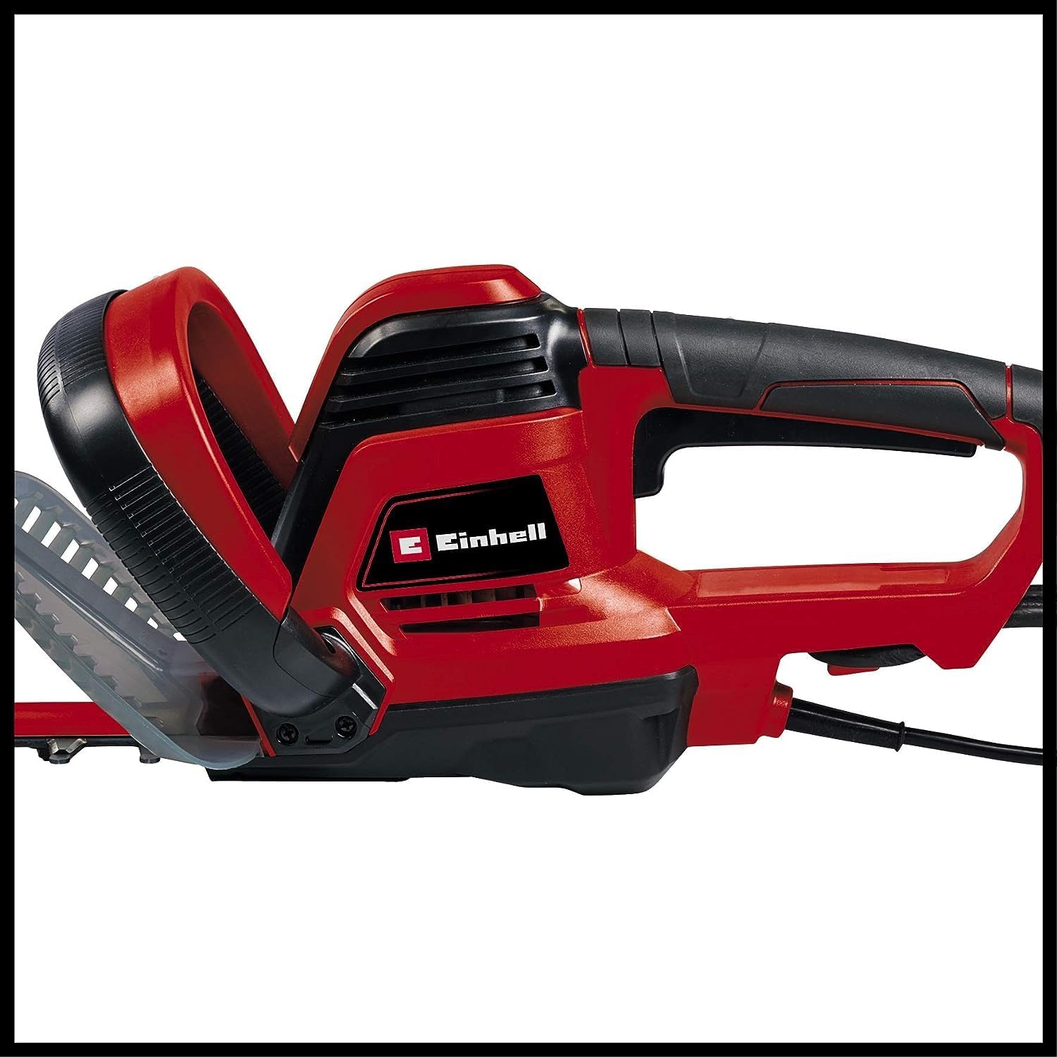 Einhell Tagliasiepi Elettrico GC-EH 6055/1 (600 W, 2.800 tagli/min, raccoglierami, fermacavo, impugnatura supplementare, Softgrip, interruttore di sicurezza a due mani)