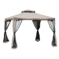 Outsunny Gazebo da Giardino con Zanzariera Doppia Tetto Protezione UV
