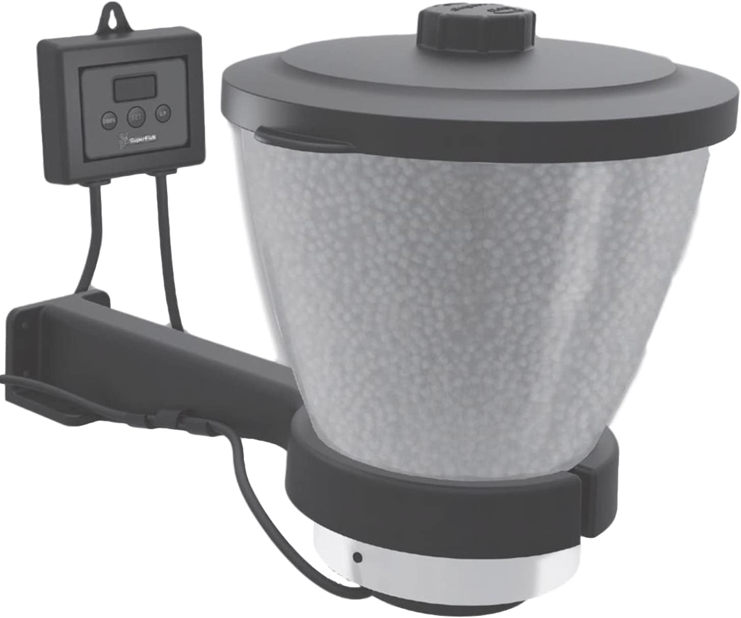Futterautomat Koi Pro Fish Feeder - inkl. 1kg Koifutter Sui JIN Ginger Grow - Teich Fischfutterautomat, Koi, Koiteich, Fische, Koifutter (7 Liter)