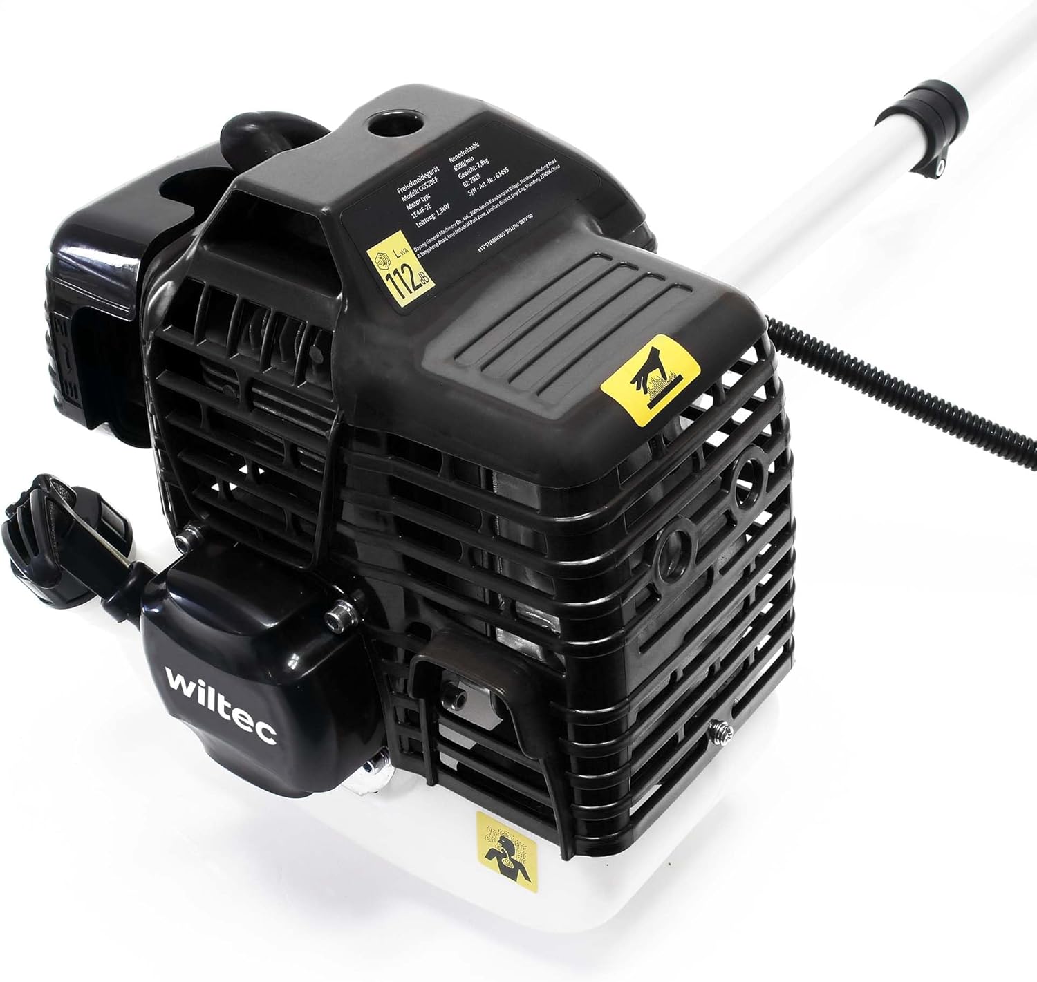 Wiltec 2in1 Benzin Rasentrimmer 1,76PS 1,3kW, Rasenschneider mit Motorsense und Freischneider, Rasenkantenschneider mit 225 mm Schnittlänge