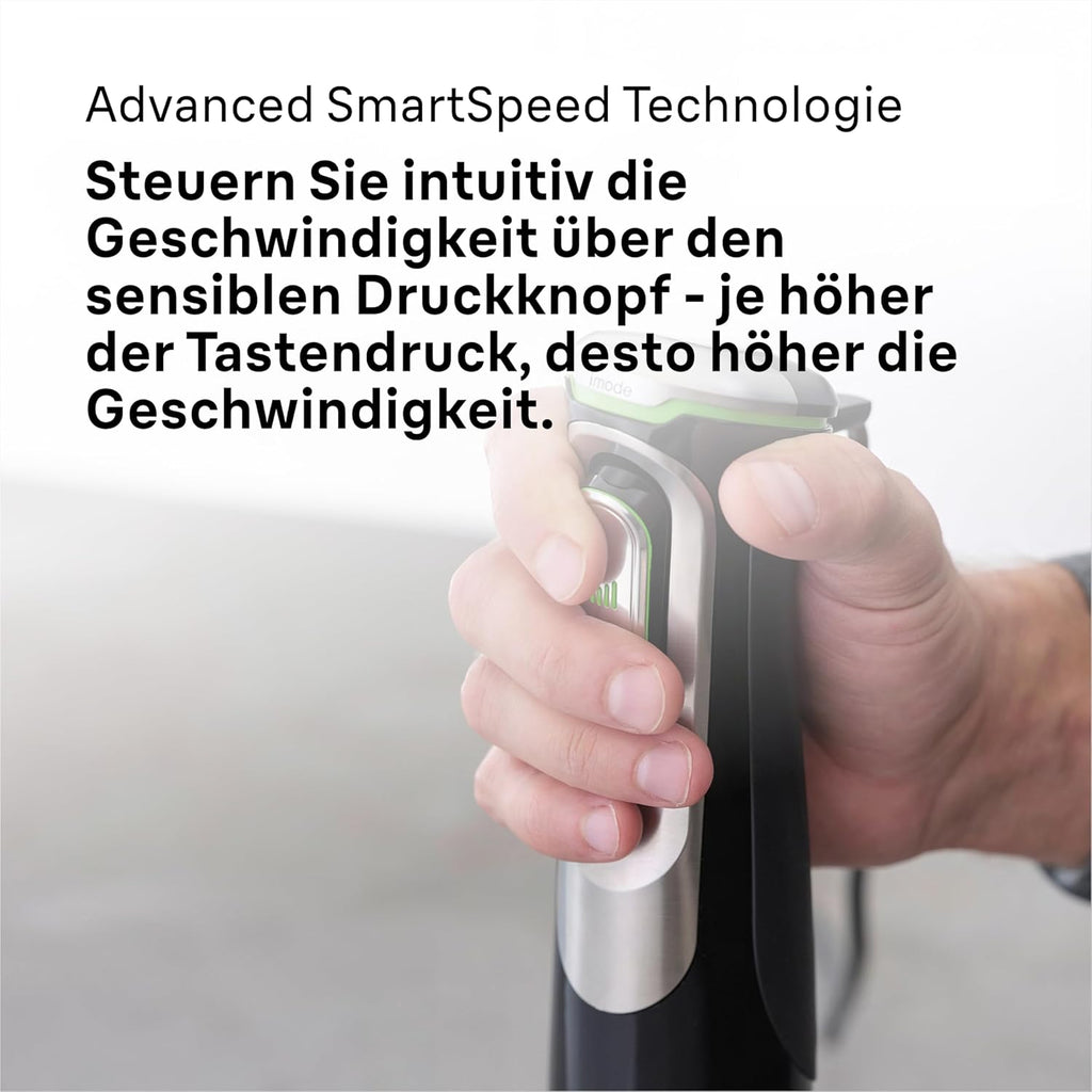 Braun MultiQuick 9 MQ 9187XLI – 5-in-1 Stabmixer mit Küchenmaschinen-Aufsatz, Zerkleinerer, Kartoffel- & Gemüsestampfer & Schneebesen, stufenlose Geschwindigkeitseinstellung, 1200 W, Schwarz/Edelstahl