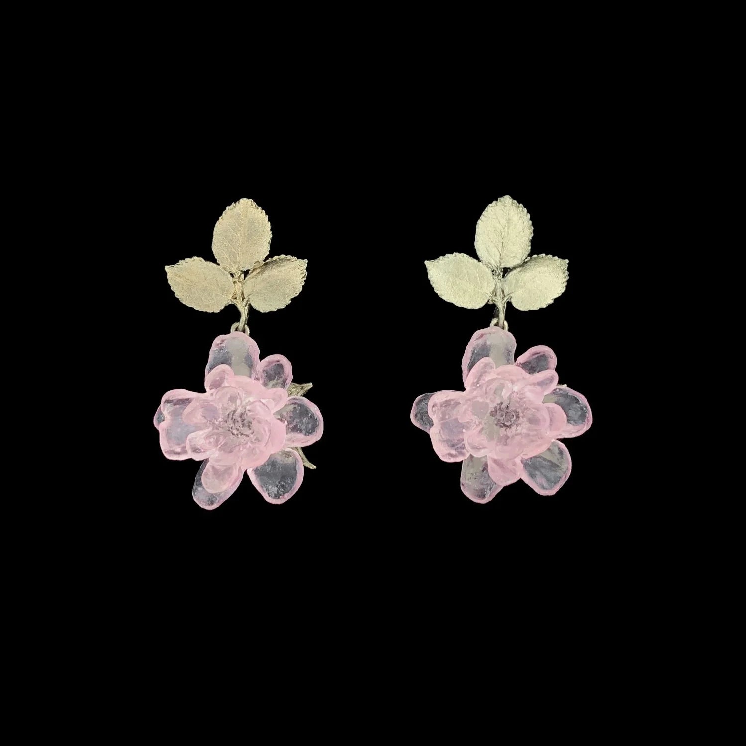 Orecchini a perno Rosa Rose - Fiore e foglia