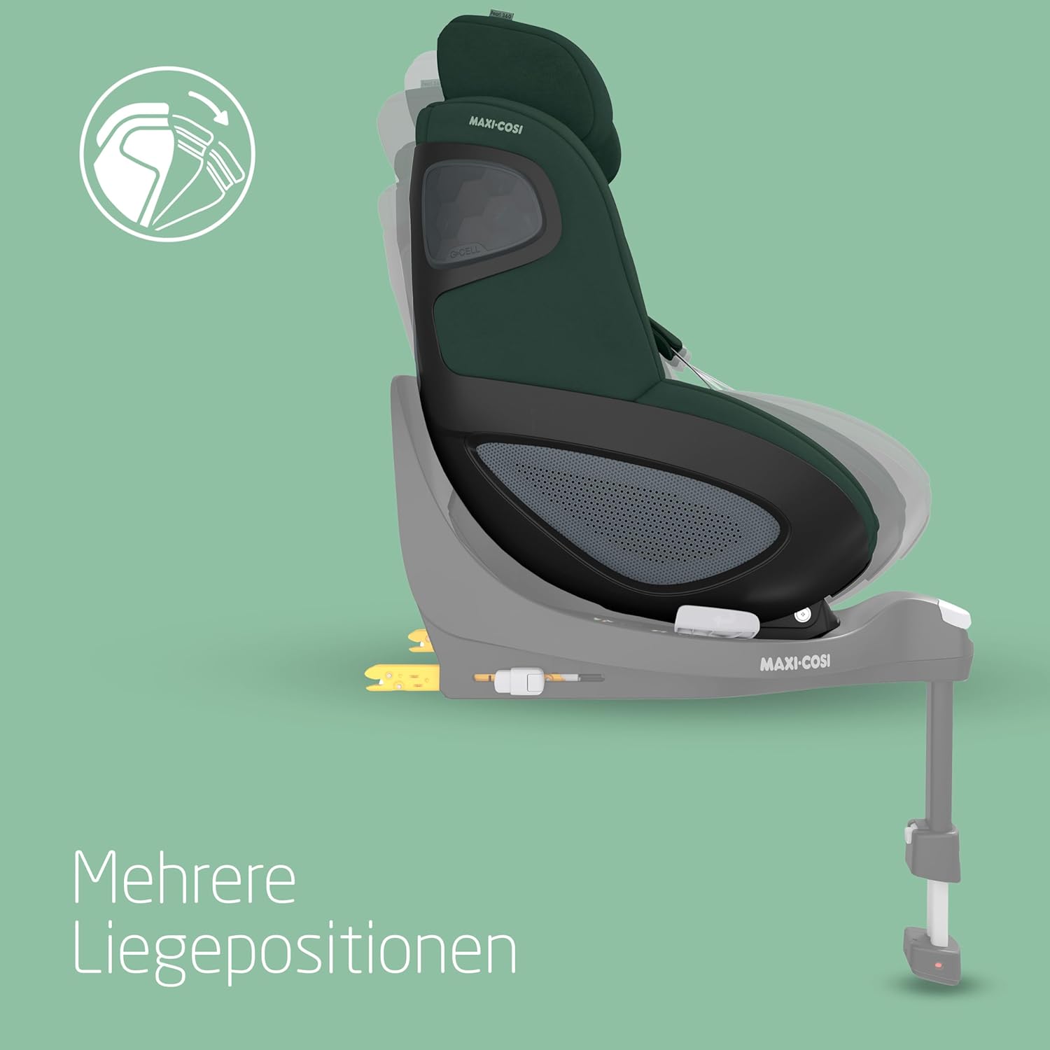 Maxi-Cosi Pearl 360 i-Size baby autositz, autositz 360 grad drehbar, 3 Monate - 4 Jahre (61-105 cm), Drehung mit nur einer Hand, ClimaFlow, Easy-In-Gurt, G-CELL, Authentic Black