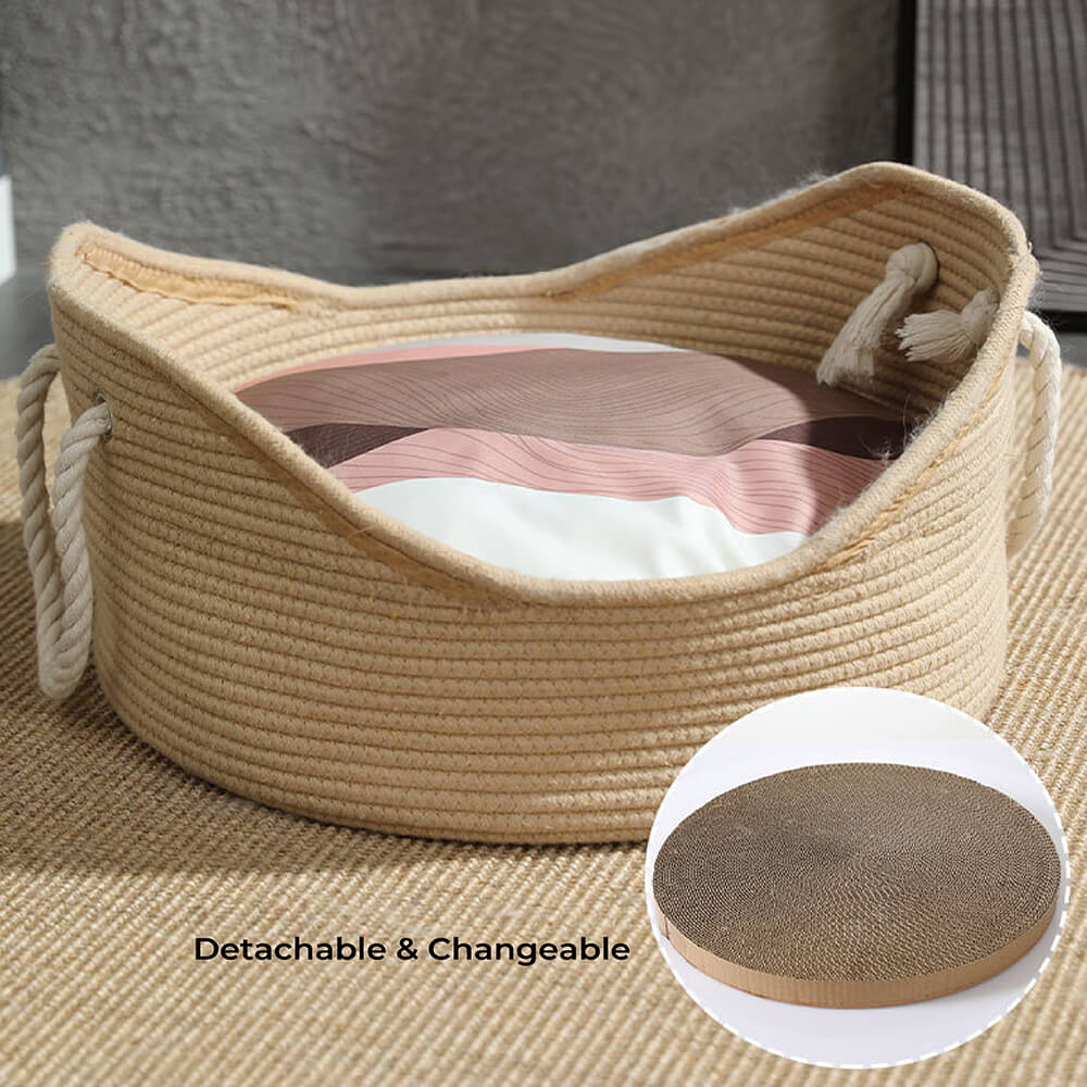 Luxus Katzenbett aus handgefertigtem Korb – PurrNest für maximalen Komfort
