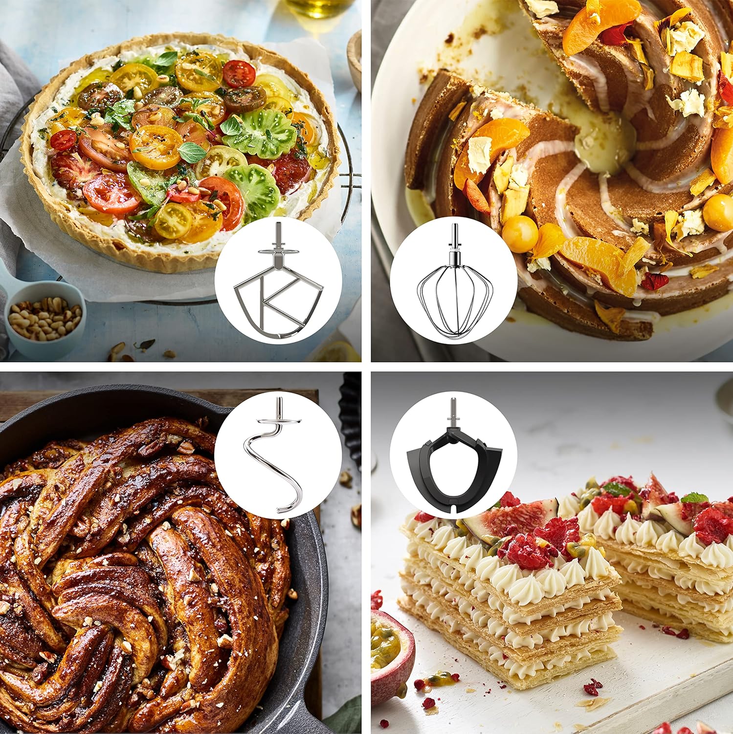 Kenwood Titanium Chef Baker KVL85.424SI Robot da cucina con bilancia integrata, incl. set pasticceria da 4 pezzi, ciotole da 7 L e 5 L, regolazione continua della velocità, 1200 W, Argento