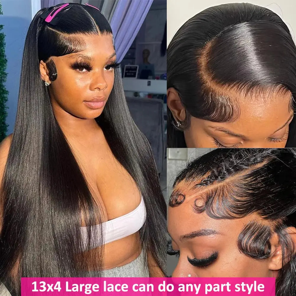 Natürliche Schnheit - Echthaar Lace Front Perücken mit transparenter Spitze