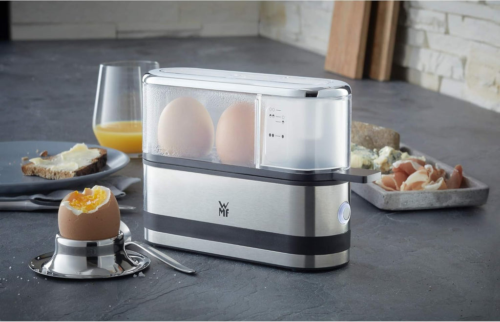 WMF Küchenminis 1-Scheiben Toaster Langschlitz XXl-Toast, Mini Toaster mit Brtchenaufsatz 7 Brunungsstufen berhitzungsschutz 600W Edelstahl matt