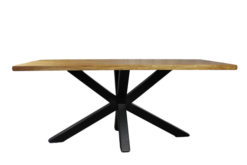 Serie UNA | Tavolo in legno massello - Rovere - gamba Matrix inclusa - varie misure e colori | Lunghezza: 160 - 300 cm | Larghezza: 90 - 100 cm