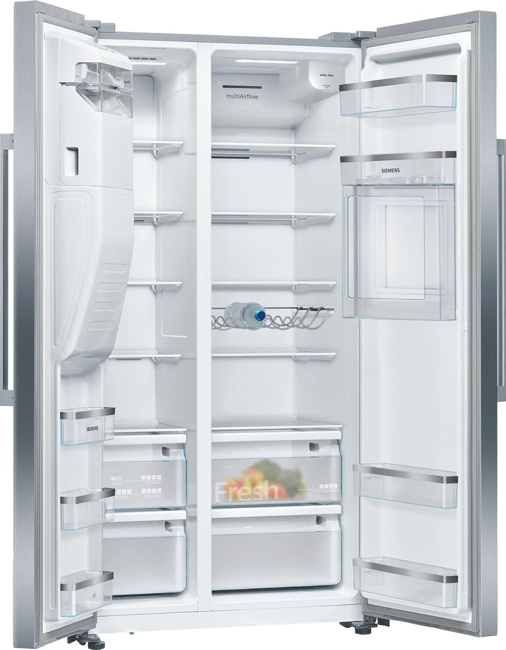 Frigorifero Multic дверный SIEMENS KF96NVPEA iQ300, 183 x 91 cm, 405 L di refrigerazione e 200 L di congelamento, hyperFresh per una freschezza più duratura, noFrost per non sbrinare mai più, superCooling per un raffreddamento più rapido
