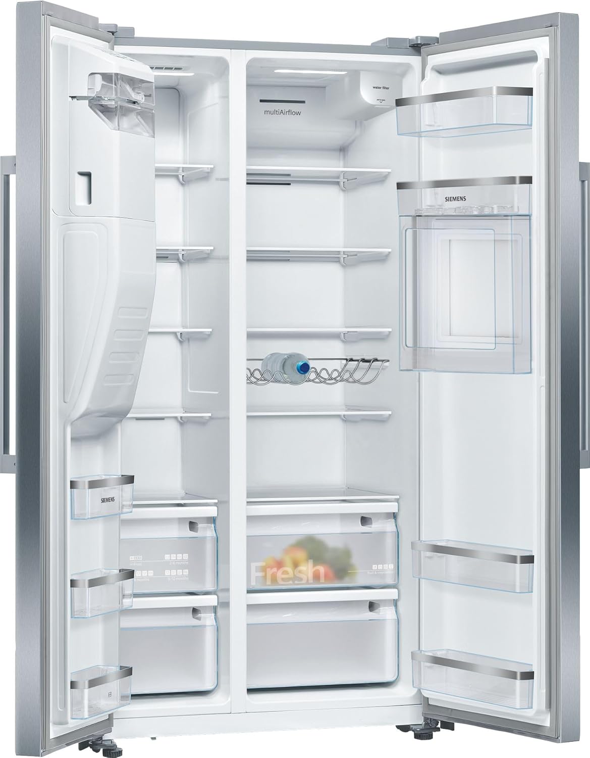 Frigorifero Multic дверный SIEMENS KF96NVPEA iQ300, 183 x 91 cm, 405 L di refrigerazione e 200 L di congelamento, hyperFresh per una freschezza più duratura, noFrost per non sbrinare mai più, superCooling per un raffreddamento più rapido